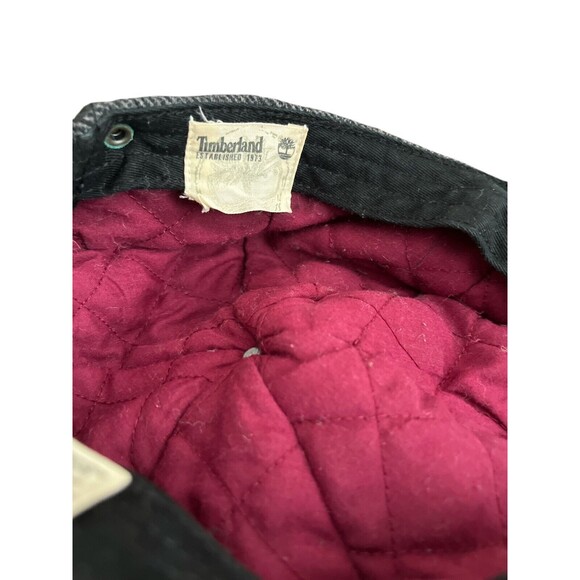 Vintage Timberland Men's Strap Back Hat Tweed Wool Blend Quilted Lining Leather - Picture 6 of 7